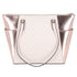 Michael Kors Charlotte Large Signature Logo Metallic Top Zip Tote Bag Rose Gold Michael Kors Handbags